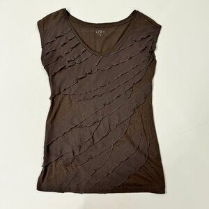 LOFT - Sleeveless Layered Tank Top in Taupe